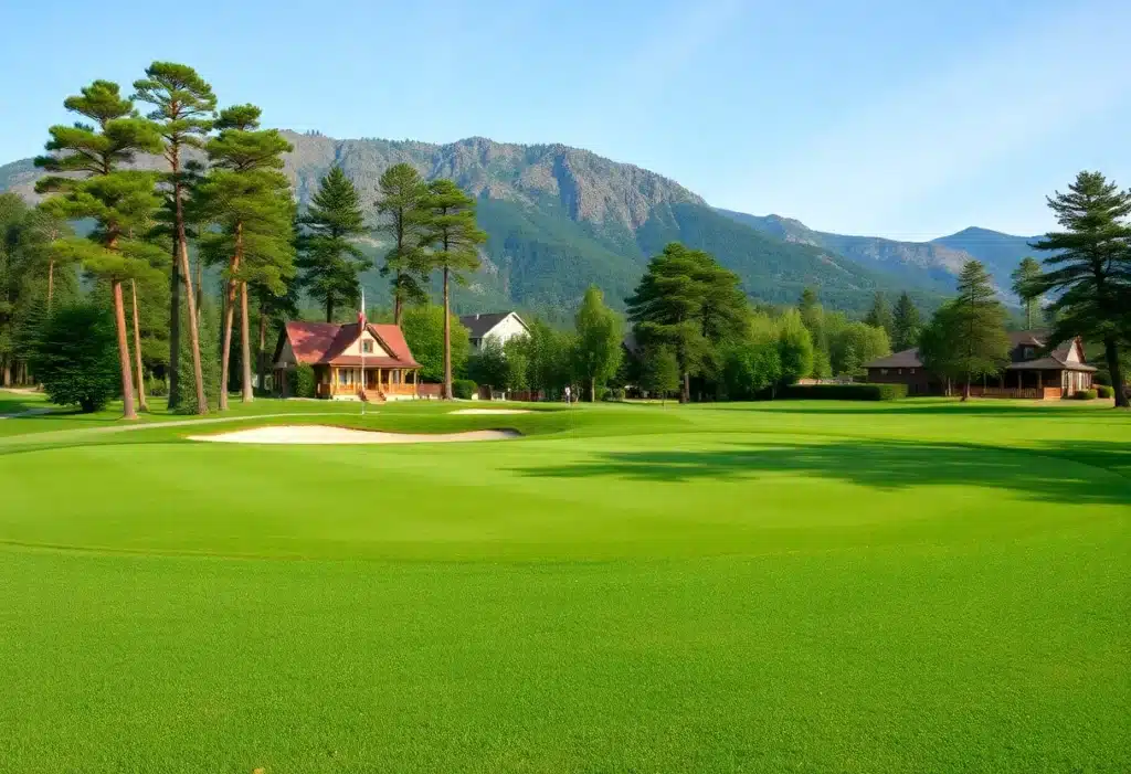 Sam's Club Launches Member's Mark Pro Series 2 Golf Balls Close up of a beautiful golf course with vibrant green grass and scenic landscape.