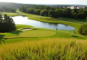 Close up of a beautiful golf course