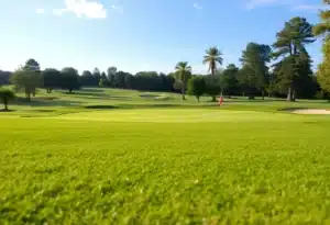 Close-up view of a beautiful golf course