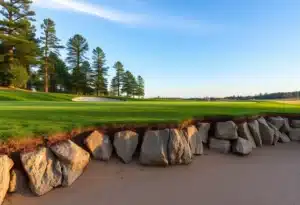 Close up of a beautiful golf course