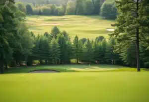 Close up of a beautiful golf course