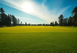 Close up of a beautiful golf course