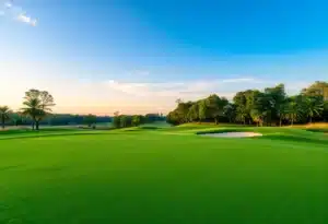 Scenic view of a beautiful golf course with wildlife